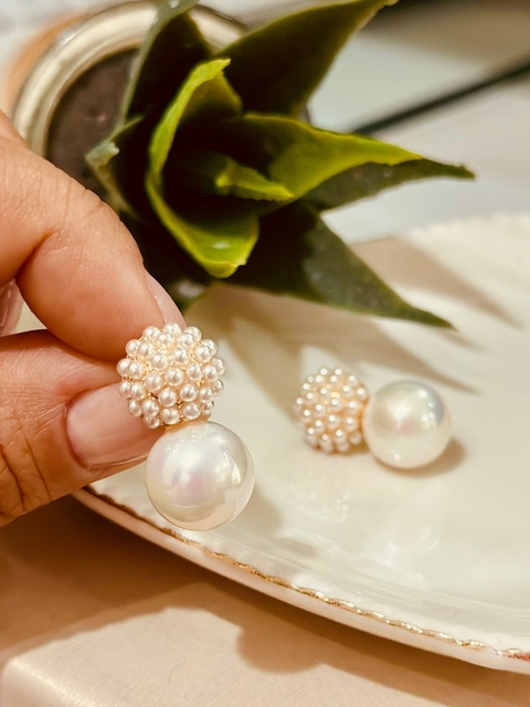 Brinco SemiJoia Dourado Pérola - 6952