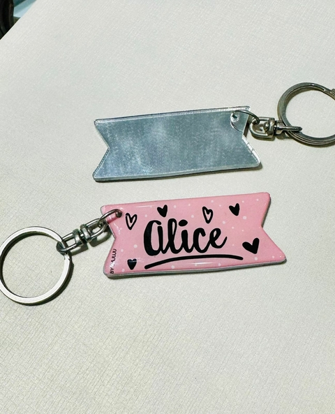 Chaveiro Rosa Claro com Espelho - Alice