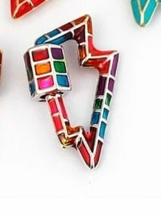 Pingente SemiJoia Prata Mosquetão Colorido