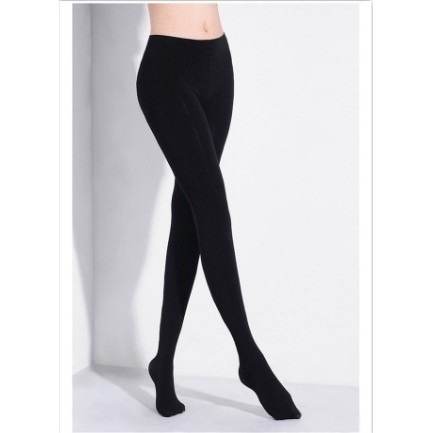 Meia Calça Térmica Flanelada Com Pé - Preta