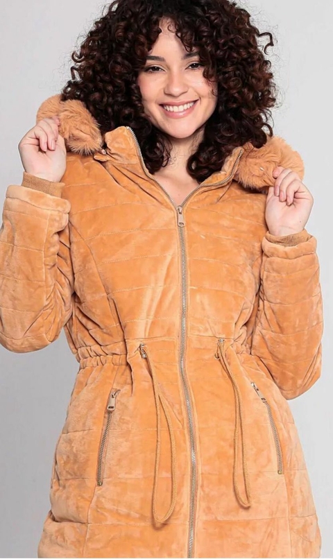 Casaco Parka Acinturado - Marrom 4085