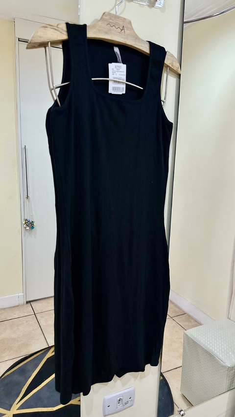 Vestido Canelado - Preto 6852