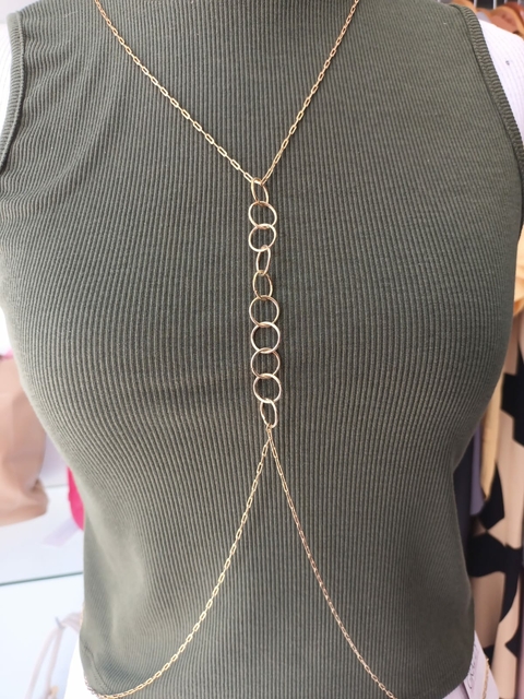 Body Chain Colar Corrente Dourada