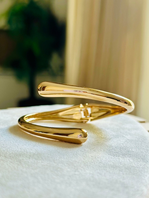 Bracelete Semijoia Dourado Gota Encontro Fino - 5209