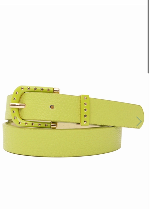 Cinto Fivela Corações Dourada - Verde 4200