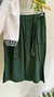 Conjunto Blusa Gola V Manga Bordada e Saia - Verde 4226