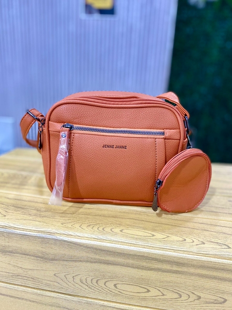 Bolsa Lateral Jenne Jenne Zíper e Porta Moeda - Laranja 4243