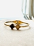 Bracelete Dourado Aço Inoxidável Inspiração Van Cleef Virgínia Preto e Branco 3936