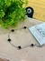 Pulseira Prata Aço Inoxidável Virgínia Van Cleef Trevo Trevinho Liso Preto - 5507