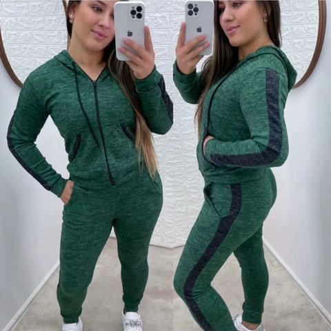 Conjunto Lanzinha Zíper - Verde Escuro