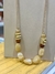 Colar Courino Bege Pedras - 6345