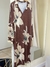 Vestido Plus Size Floral Marrom 6370