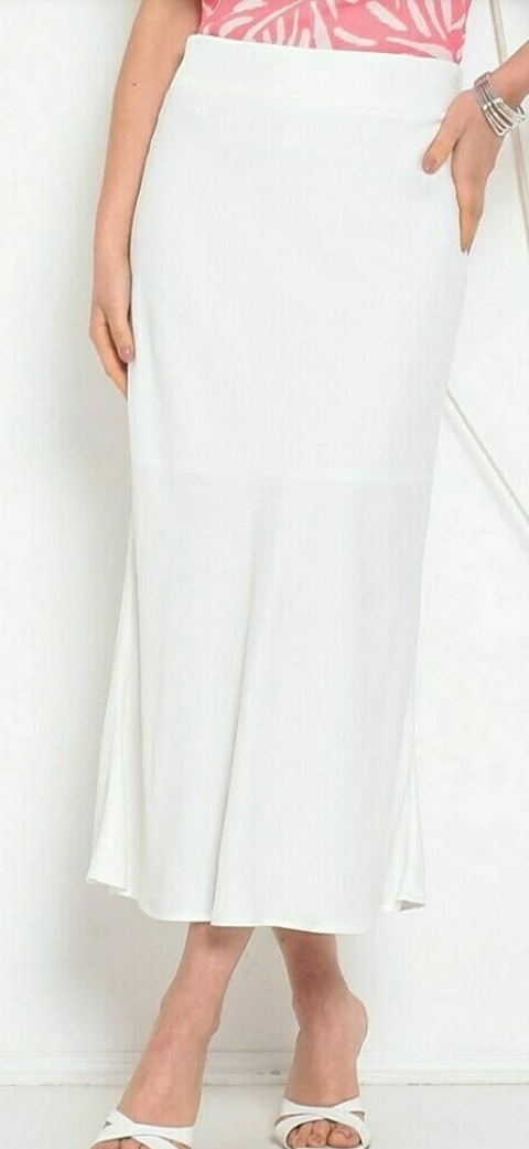 SAIA VISCO SARJA MIDI ZÍPER INVISÍVEL COSTAS - Branca 5705