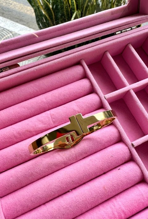 Bracelete Aço Inoxidável Dourado Tiffany
