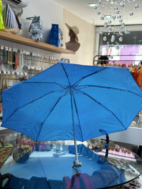 Sombrinha de Bolsa Mini Poa Azul