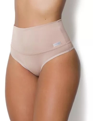 Calcinha Modeladora Plus Size Cintura Alta - Bege 1