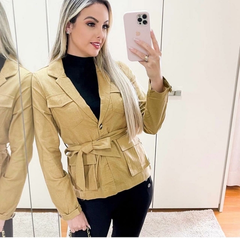Blazer com Cinto - Areia