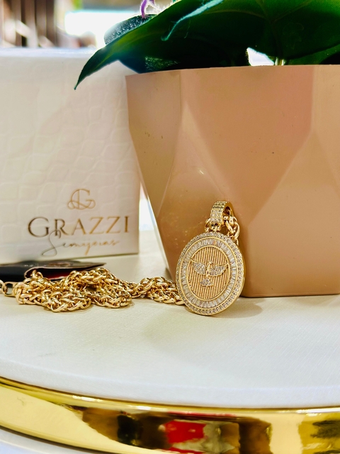 Colar SemiJoia Dourado Espírito Santo - 6978