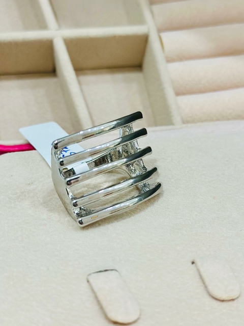 Anel Prata Linhas - 6722