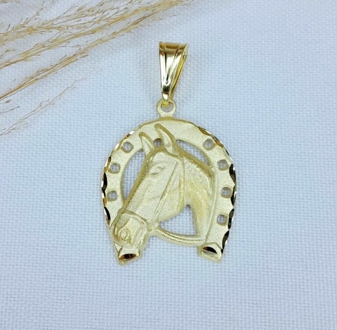 Pingente SemiJoia Dourada Cavalo