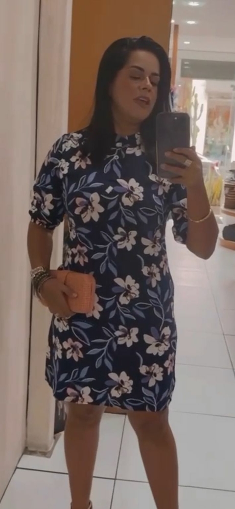 Vestido Floral - Azul