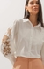 Camisete Manga Bordada Lese - Branco