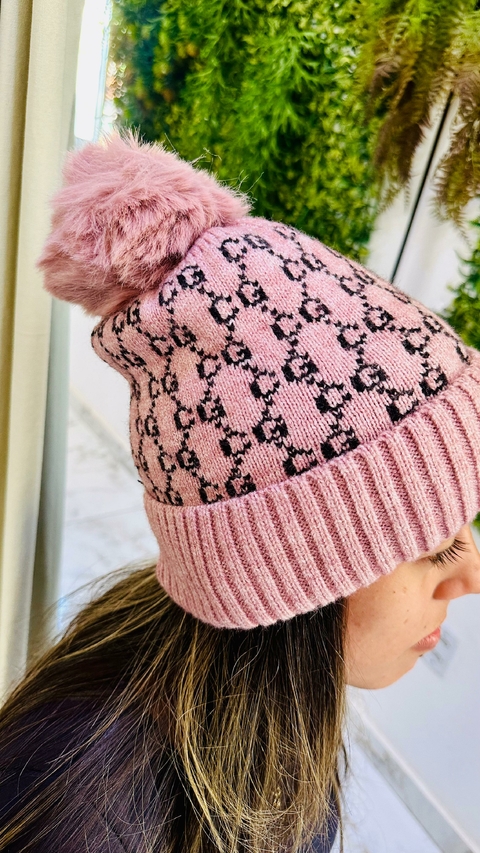 Touca PomPom Inspiração Gucci- Rose