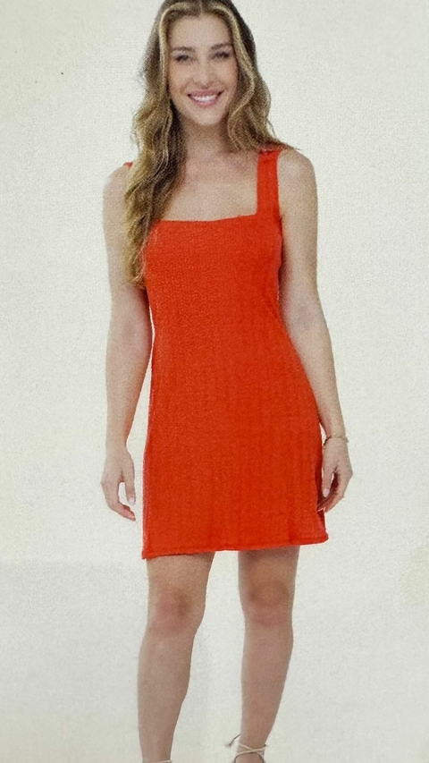 Vestido Canelado - Laranja 6849