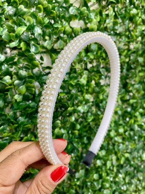 Tiara Perolas Branca