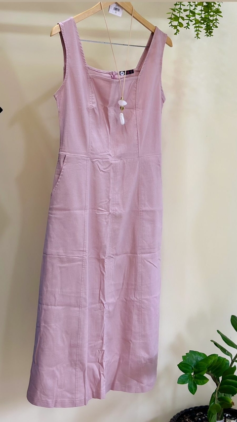 Vestido Regata Liso Bolso - Lilás 4218