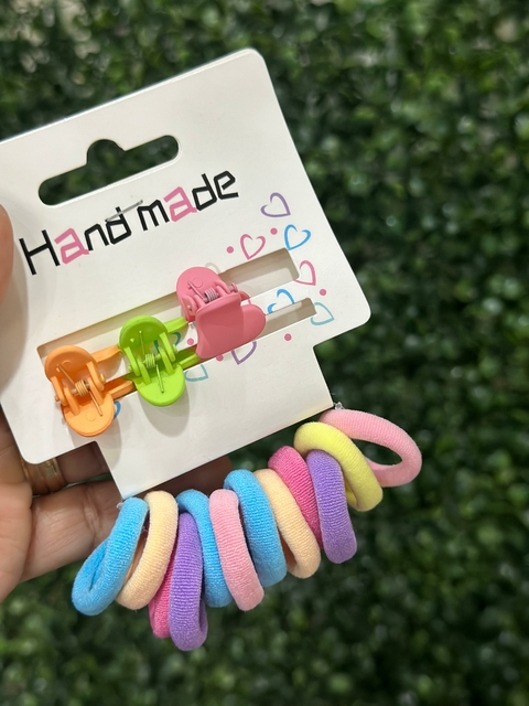 Mix de Buchinhas e Pregadeiras - Coração Coloridas 6480