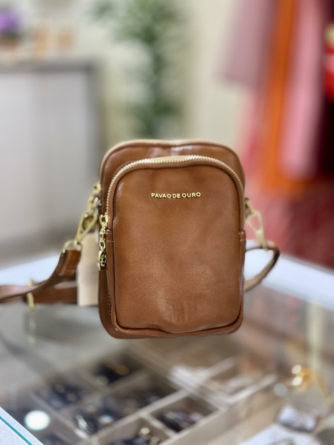 Bolsa Lateral Pavão de Ouro - Marrom 6893