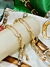 Pulseira Dourada Corrente Inspiração Tiffany Liso e Central Cravejado - 5260