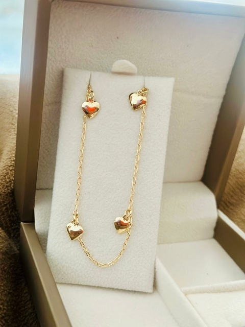 Tornozeleira SemiJoia Dourado Corações - 4339