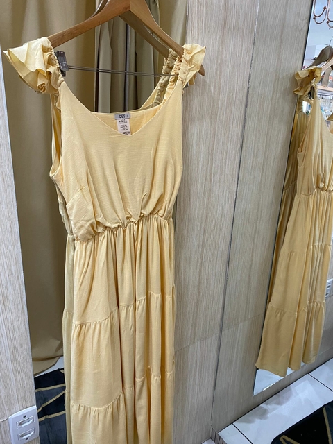 Vestido Alça Babado - Amarelo 4987