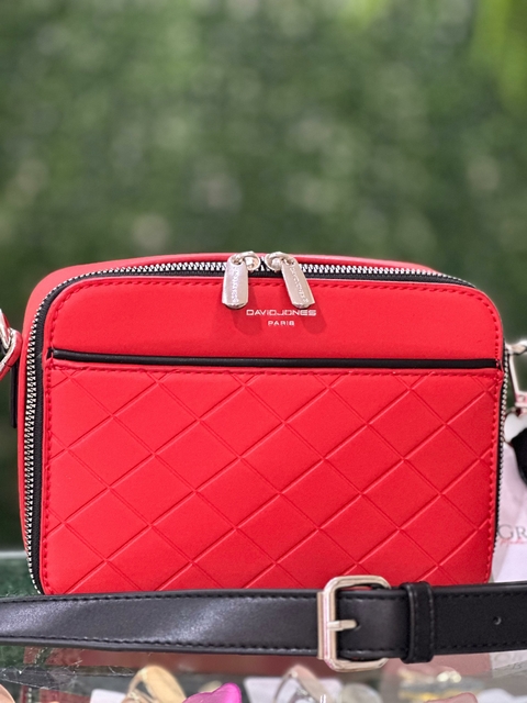 Bolsa Couro Ecológico David Jones Vermelha
