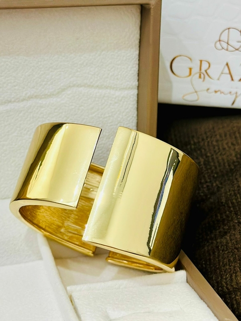 Bracelete SemiJoia Dourado Encontro Quadrado - 4296