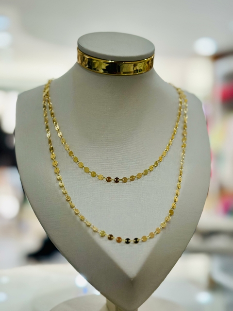 Colar Dourado Bolinhas Lisas - 6679