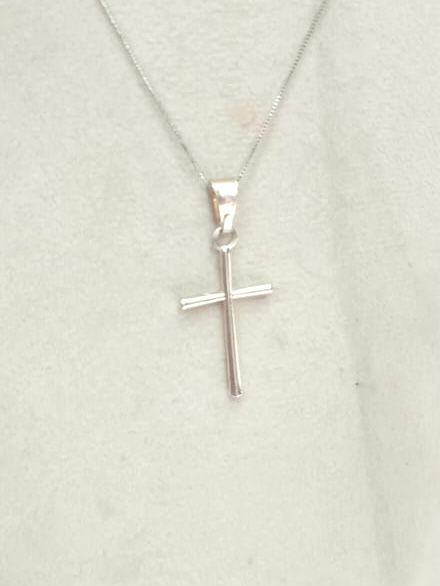 Pingente SemiJoia Prata Crucifixo Fino