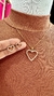 Conjunto Brinco com Colar Folheado Dourado Strass Coração