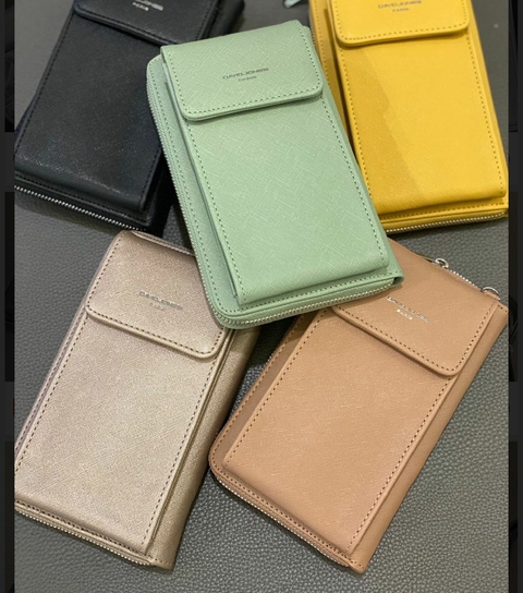 Bolsa Couro Ecológico Carteira Porta Celular - Rosé