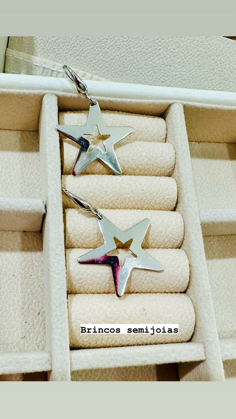 Brinco Prata SemiJoia Estrela
