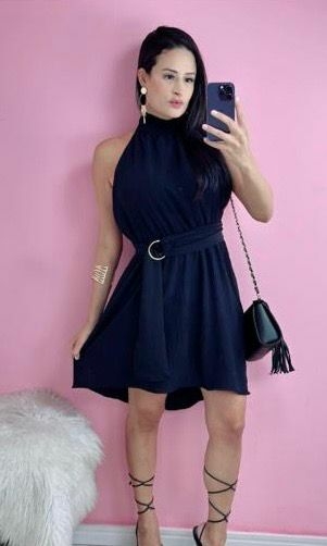 Vestido Duna Frente Única - Preto 4135