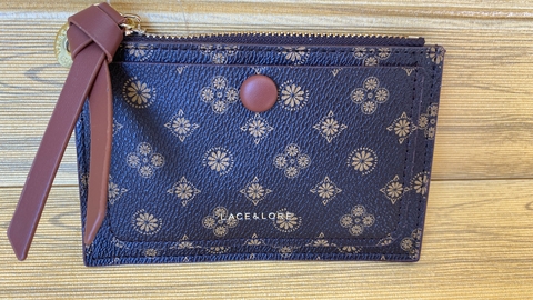 Carteira Feminina Lace&Lore com Porta Moeda e Porta Cartão Estampada - Marrom 6242