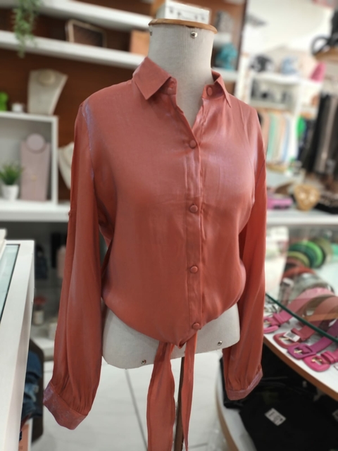 Camisete Acetinado Amarrar Goiaba Furta Cor Roxo