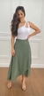 Saia Envelope Transpassada Viscose Bolinha - Poá Verde - comprar online