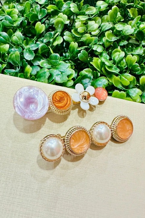 Presilha Dupla Metálica Dourada Detalhes