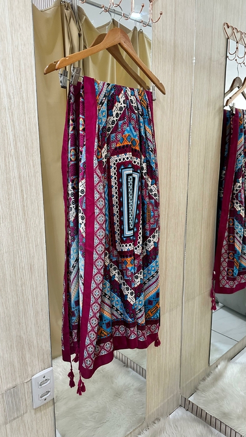 Canga de Praia Estampada - Roxa