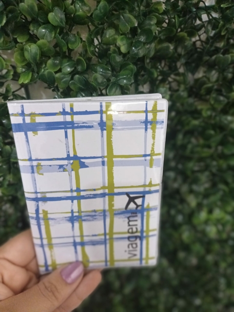 Porta Passaporte Viagem Azul