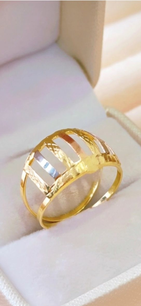 Anel Três Banhos Listras - 4439